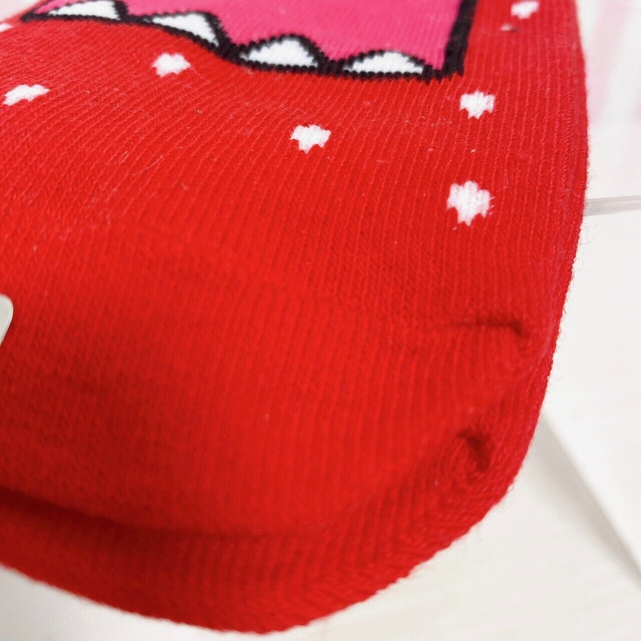 DOMO kun Strawberry Socks Red 22~24cm 8.6~9.4in Unused NHK Character Kawaii Rare