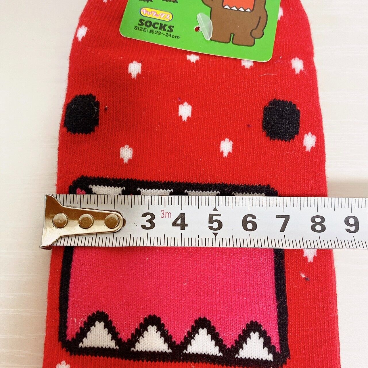 DOMO kun Strawberry Socks Red 22~24cm 8.6~9.4in Unused NHK Character Kawaii Rare