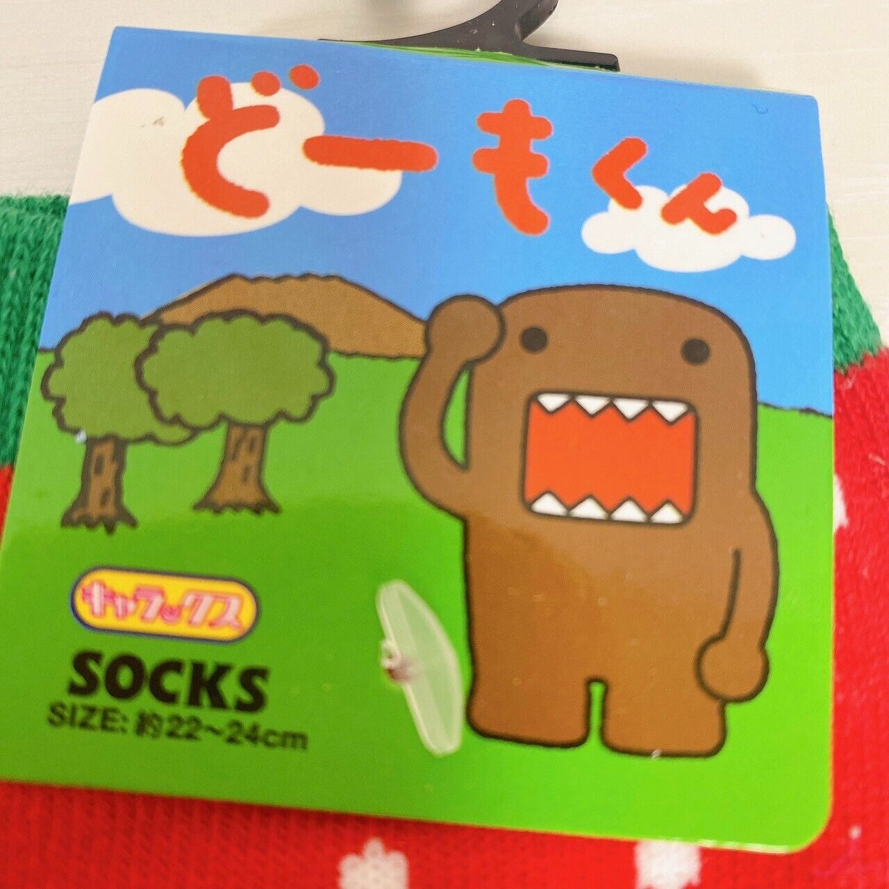 DOMO kun Strawberry Socks Red 22~24cm 8.6~9.4in Unused NHK Character Kawaii Rare