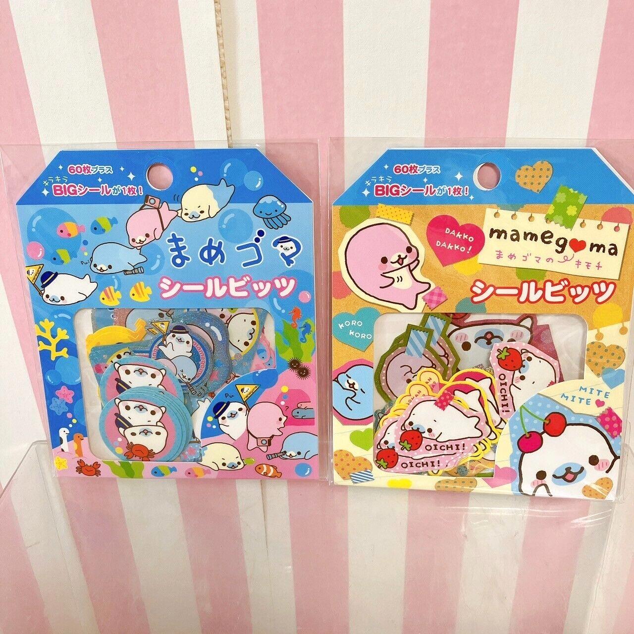 San-X Mamegoma Sticker Set 2 Stationery Sea Animal Seal Bits Fruits Character