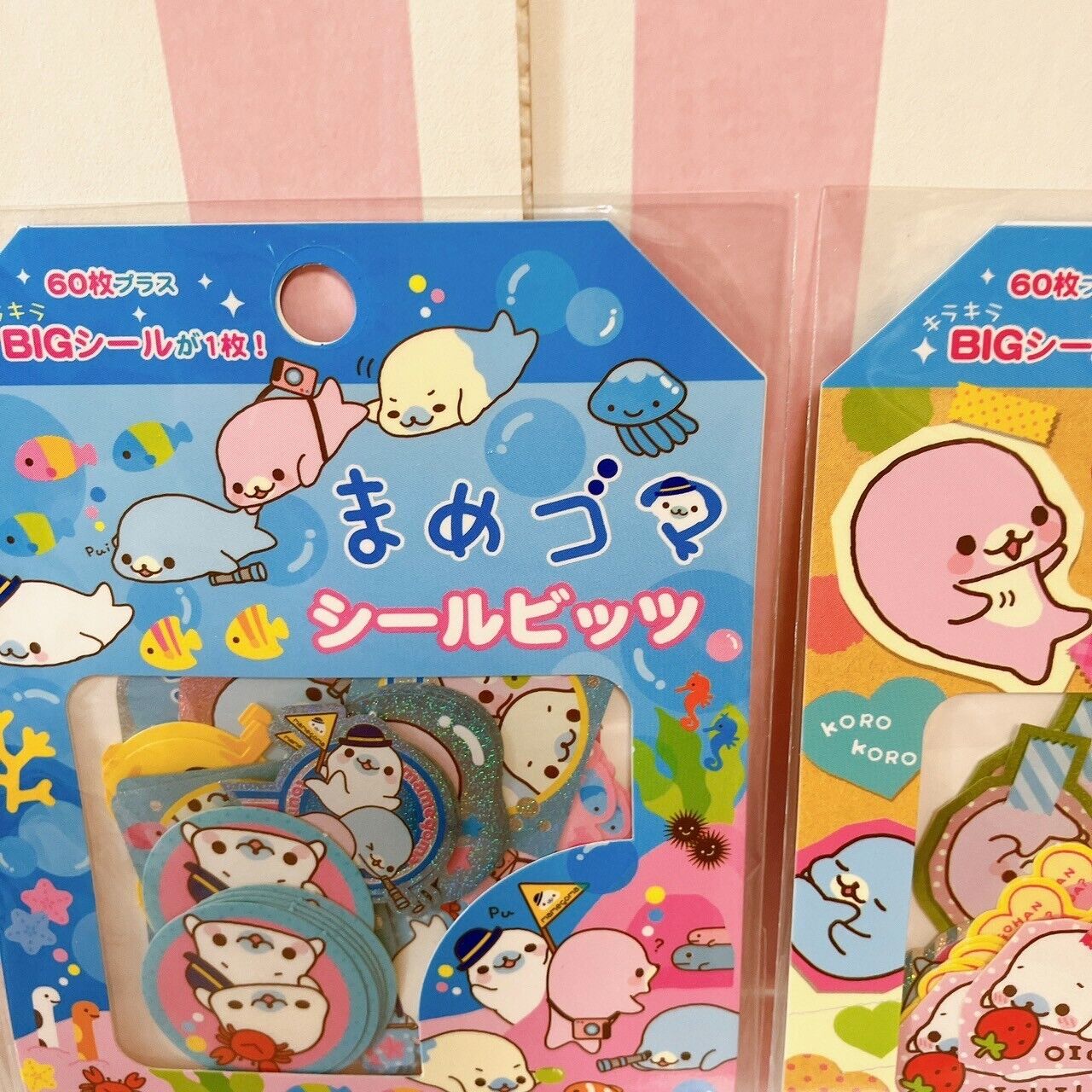 San-X Mamegoma Sticker Set 2 Stationery Sea Animal Seal Bits Fruits Character