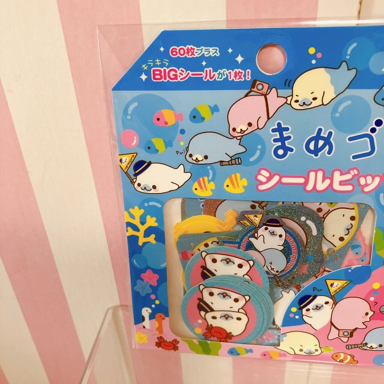 San-X Mamegoma Sticker Set 2 Stationery Sea Animal Seal Bits Fruits Character