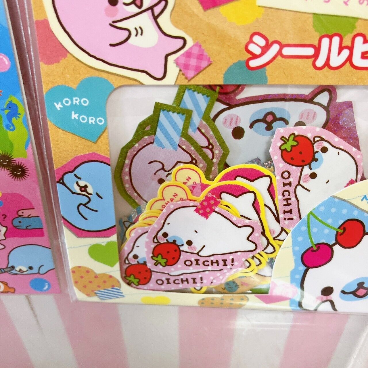 San-X Mamegoma Sticker Set 2 Stationery Sea Animal Seal Bits Fruits Character