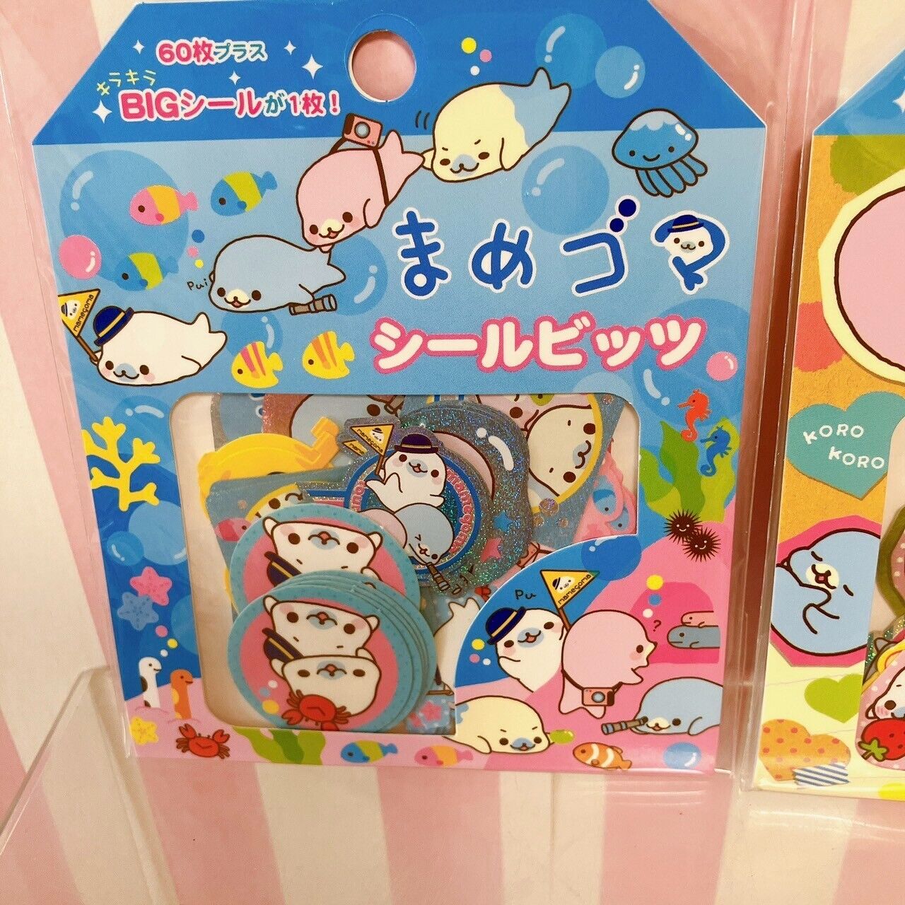 San-X Mamegoma Sticker Set 2 Stationery Sea Animal Seal Bits Fruits Character