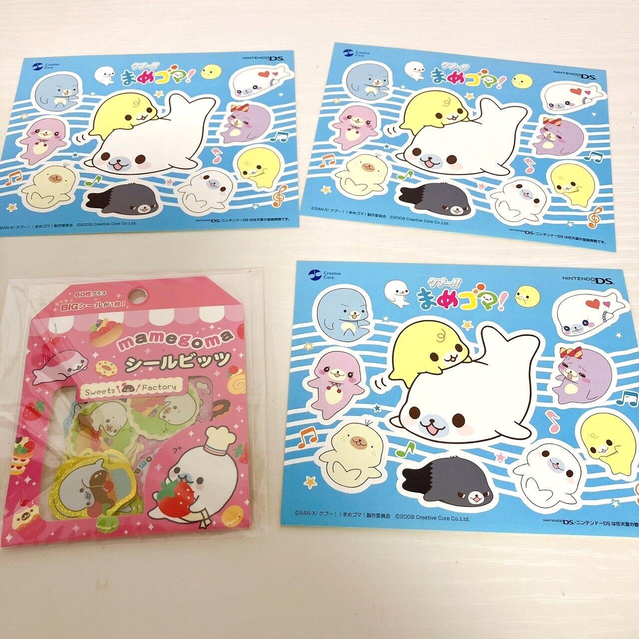 San-X Mamegoma Sticker Set Stationery Sea Animal Seal Bits Pink Blue Character