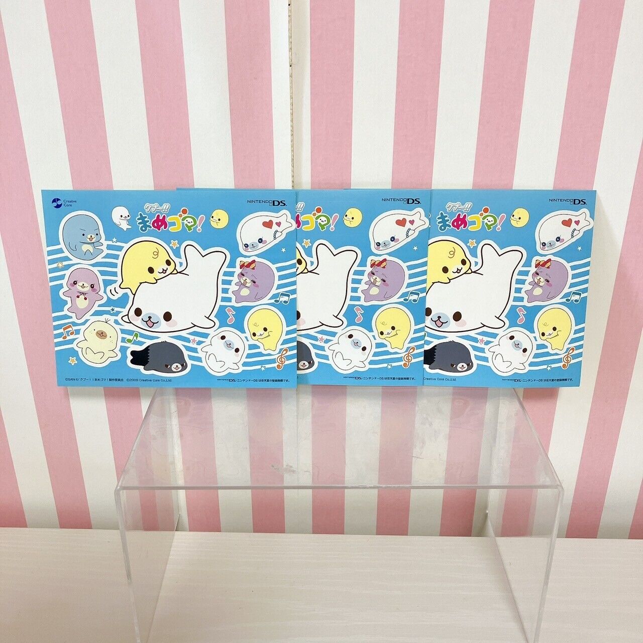 San-X Mamegoma Sticker Set Stationery Sea Animal Seal Bits Pink Blue Character