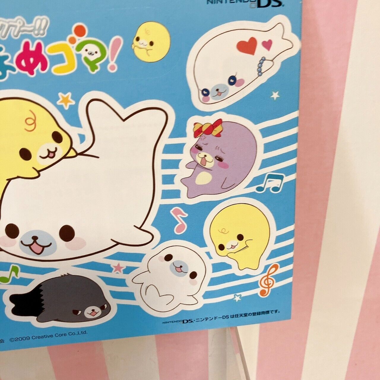 San-X Mamegoma Sticker Set Stationery Sea Animal Seal Bits Pink Blue Character