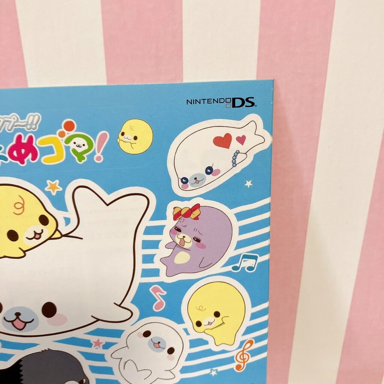 San-X Mamegoma Sticker Set Stationery Sea Animal Seal Bits Pink Blue Character