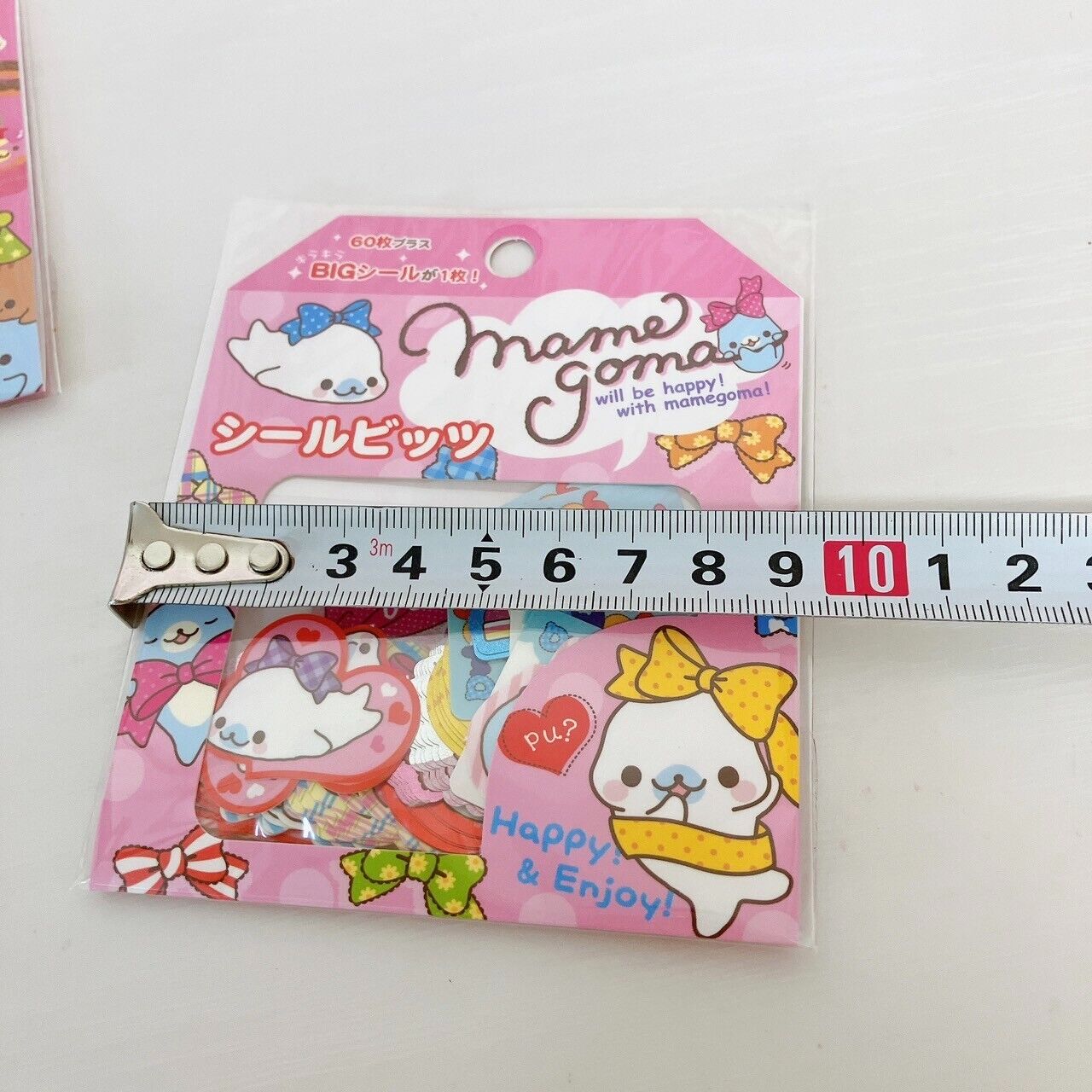 San-X Mamegoma Sticker Set 2 Stationery Sea Animal Seal Bits Pink Ribbon Kawaii