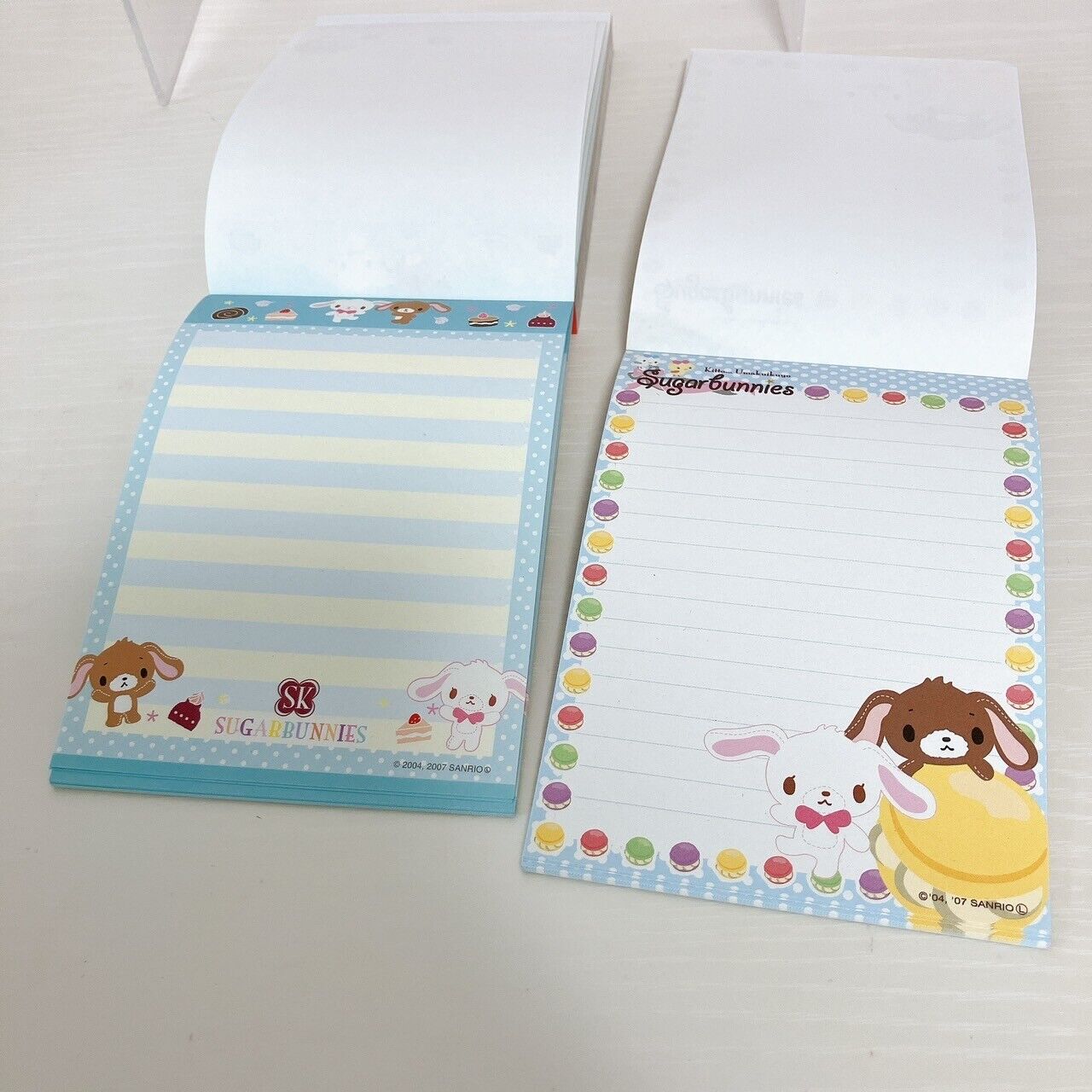 Sanrio Sugar Bunnies Shirousa Kurousa Stationery Memo Notepad Set 2 Macaron Rare