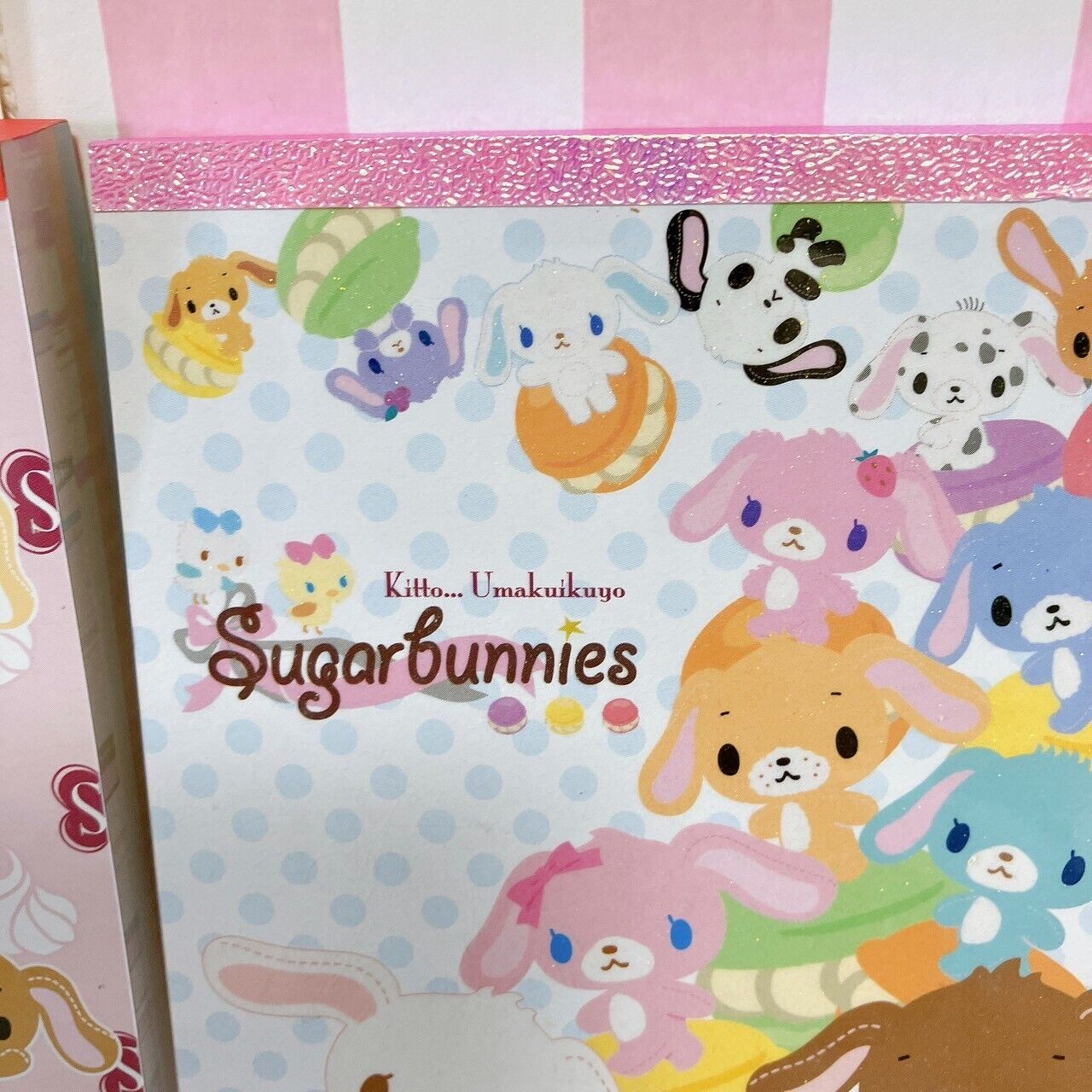 Sanrio Sugar Bunnies Shirousa Kurousa Stationery Memo Notepad Set 2 Macaron Rare