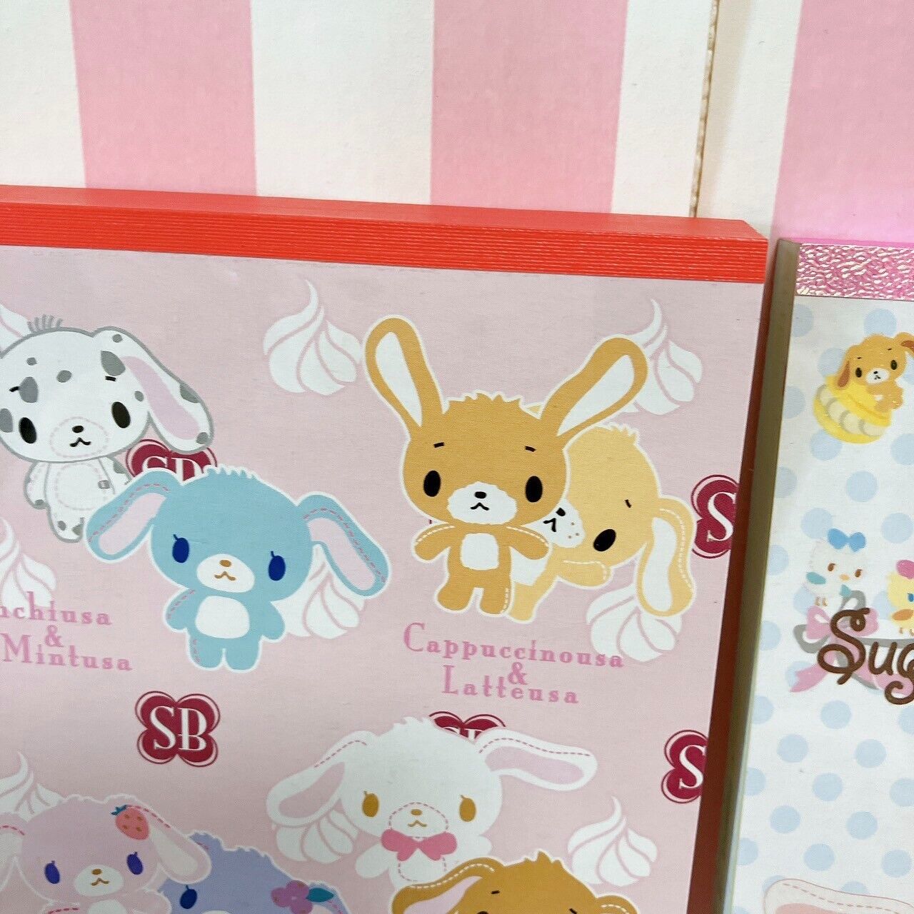 Sanrio Sugar Bunnies Shirousa Kurousa Stationery Memo Notepad Set 2 Macaron Rare