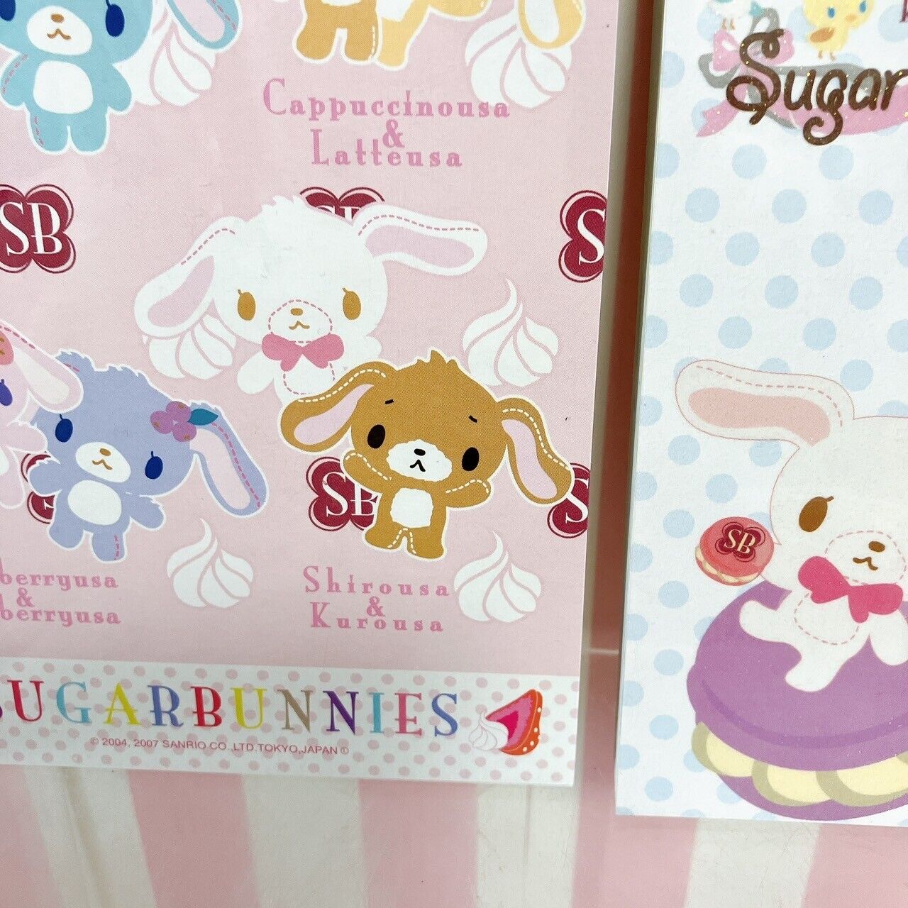 Sanrio Sugar Bunnies Shirousa Kurousa Stationery Memo Notepad Set 2 Macaron Rare