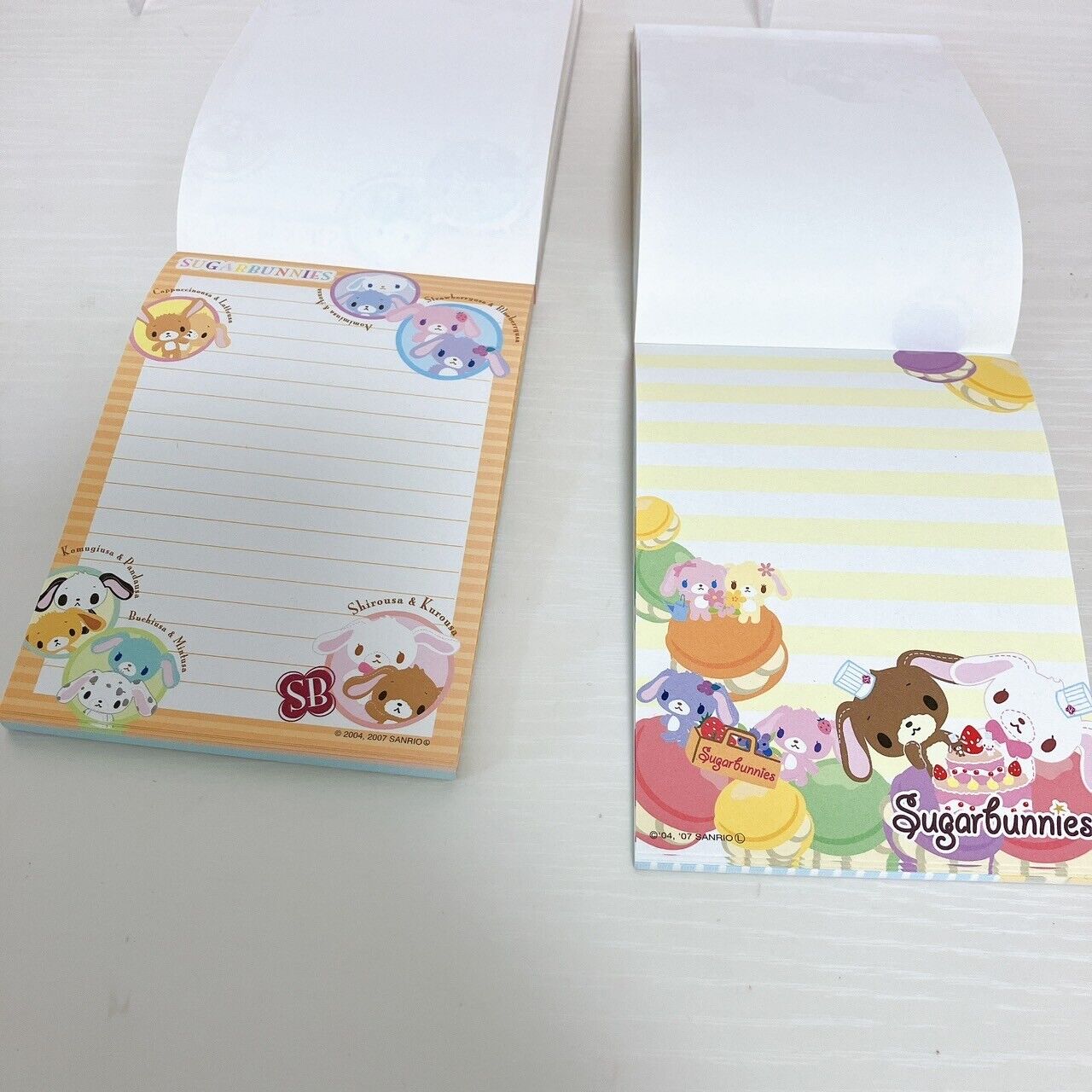 Sanrio Sugar Bunnies Shirousa Kurousa Stationery Memo Notepad Set 2 Macaron Rare