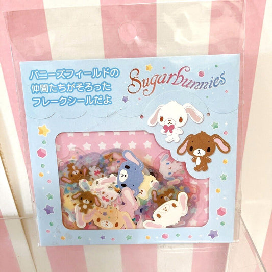 Sanrio Sugar Bunnies Sticker Shirousa Kurousa Flake Seal Rabbit Character Kawaii