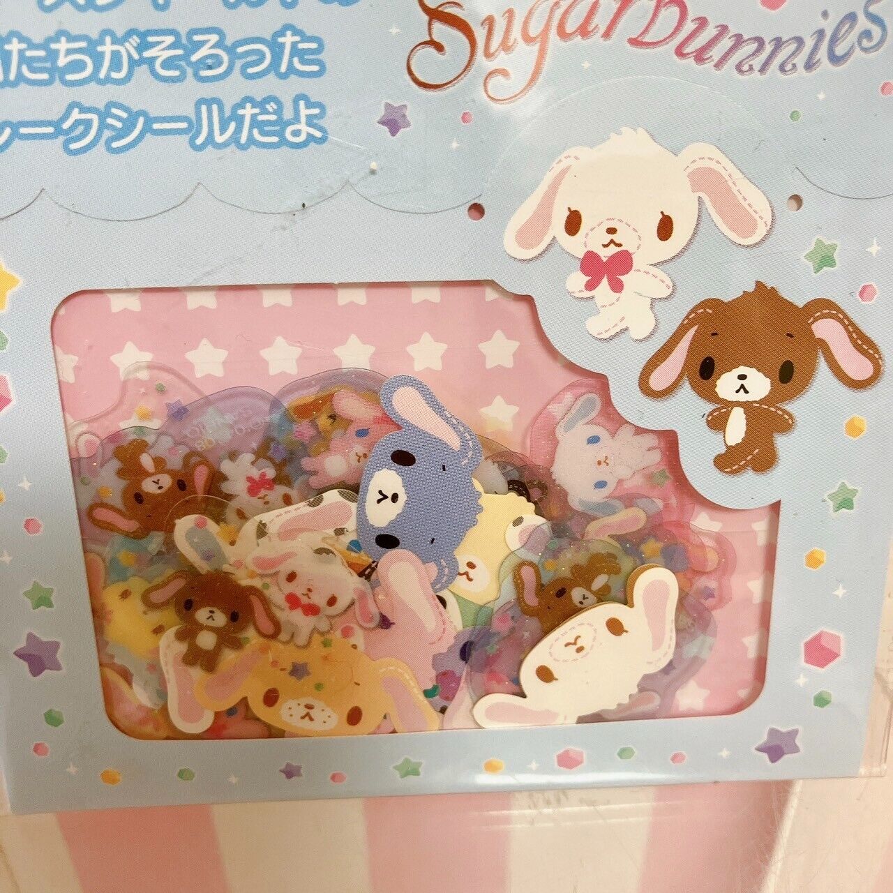 Sanrio Sugar Bunnies Sticker Shirousa Kurousa Flake Seal Rabbit Character Kawaii