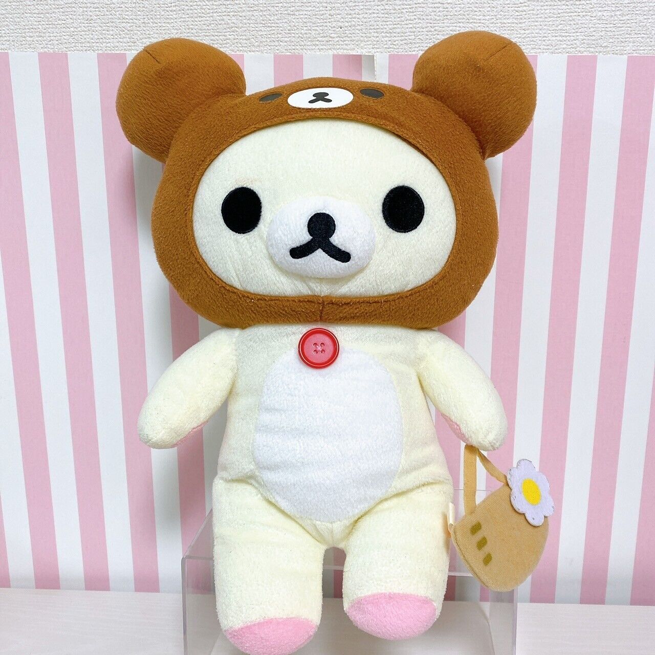 San-X Rilakkuma Korilakkuma Plush Soft Stuffed Toy White Bear Fluffy Pochette