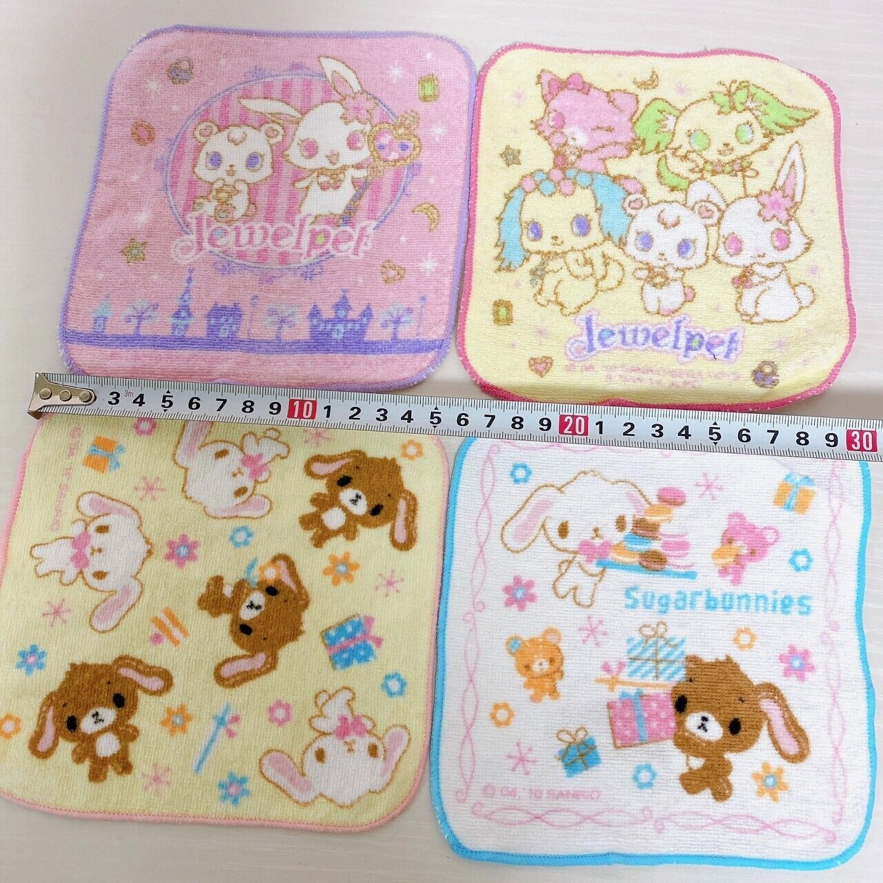 Sanrio Characters Set Towel Drawstring Bag Sugar Bunnies My Melody Jewel Pet Cat