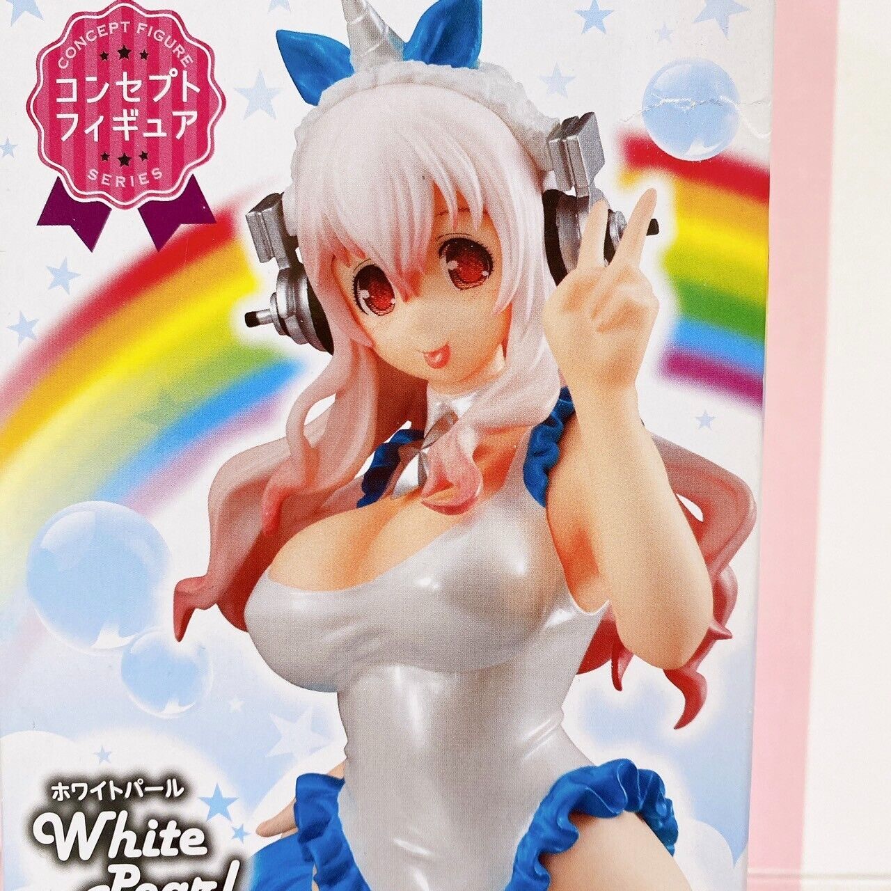 Super Sonico Concept Figure Unicorn Set 2 Rainbow Blue White Pearl Girl Kawaii