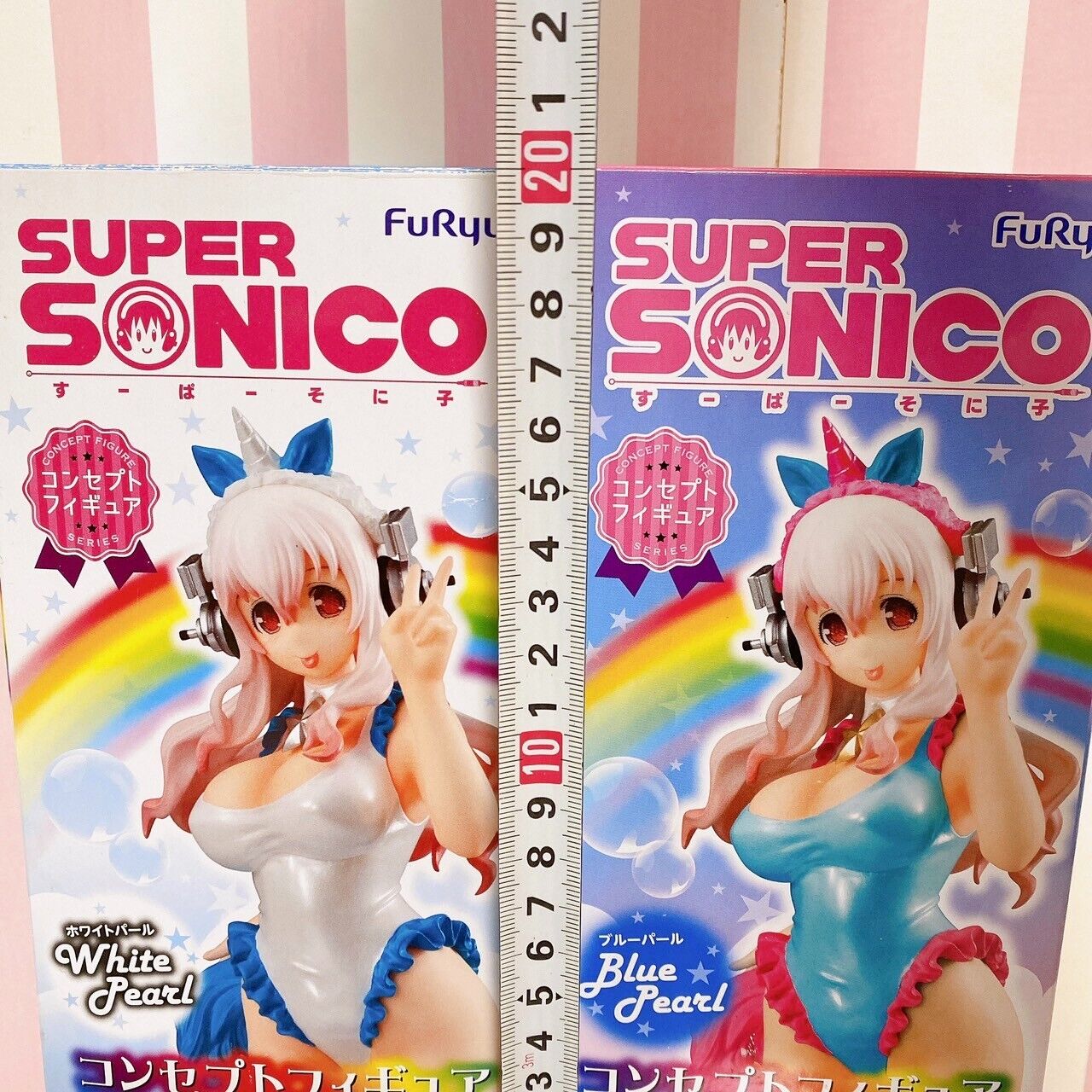 Super Sonico Concept Figure Unicorn Set 2 Rainbow Blue White Pearl Girl Kawaii