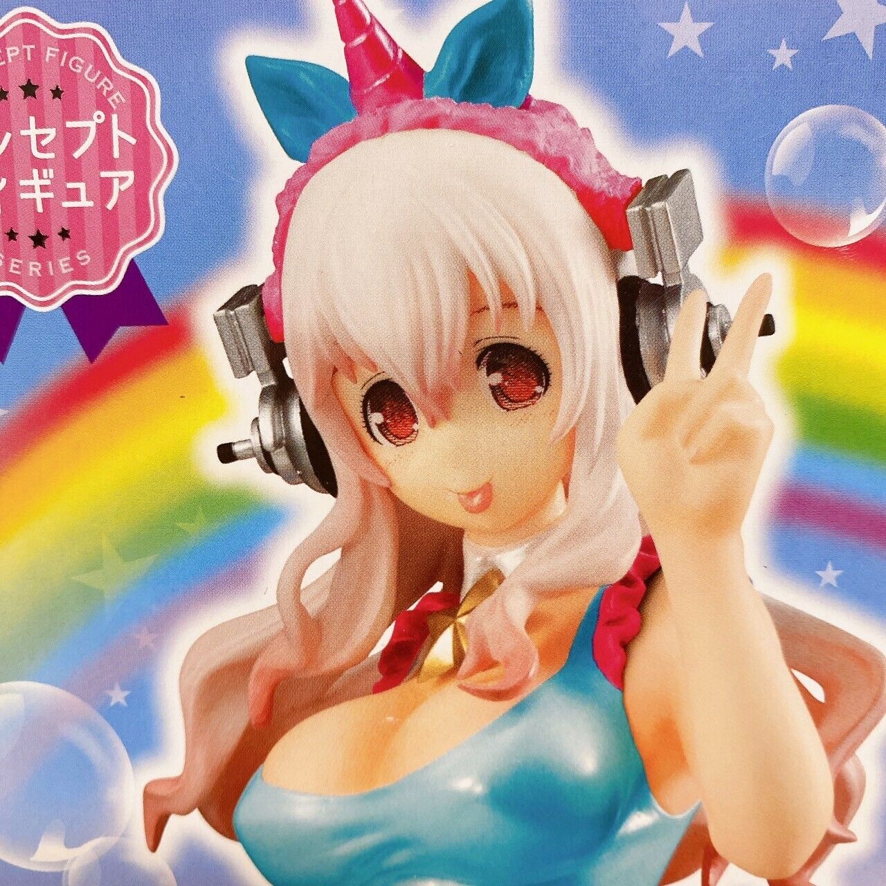 Super Sonico Concept Figure Unicorn Set 2 Rainbow Blue White Pearl Girl Kawaii