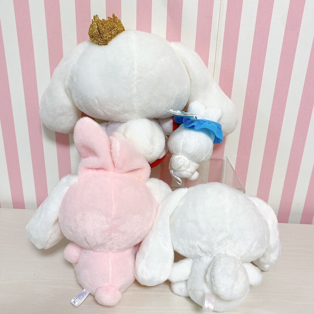 Sanrio Cinnamoroll Small Plush Set 3 Soft Stuffed Toy Fluffy Rabbit Shampoo Hat