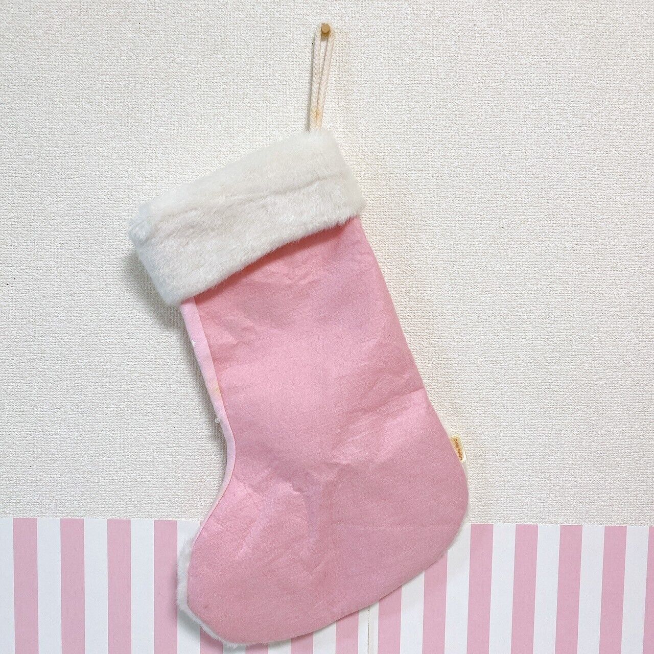 Sanrio Usahana Christmas Boots Socks Merry Xmas Pink Fluffy Rabbit Tree Angel