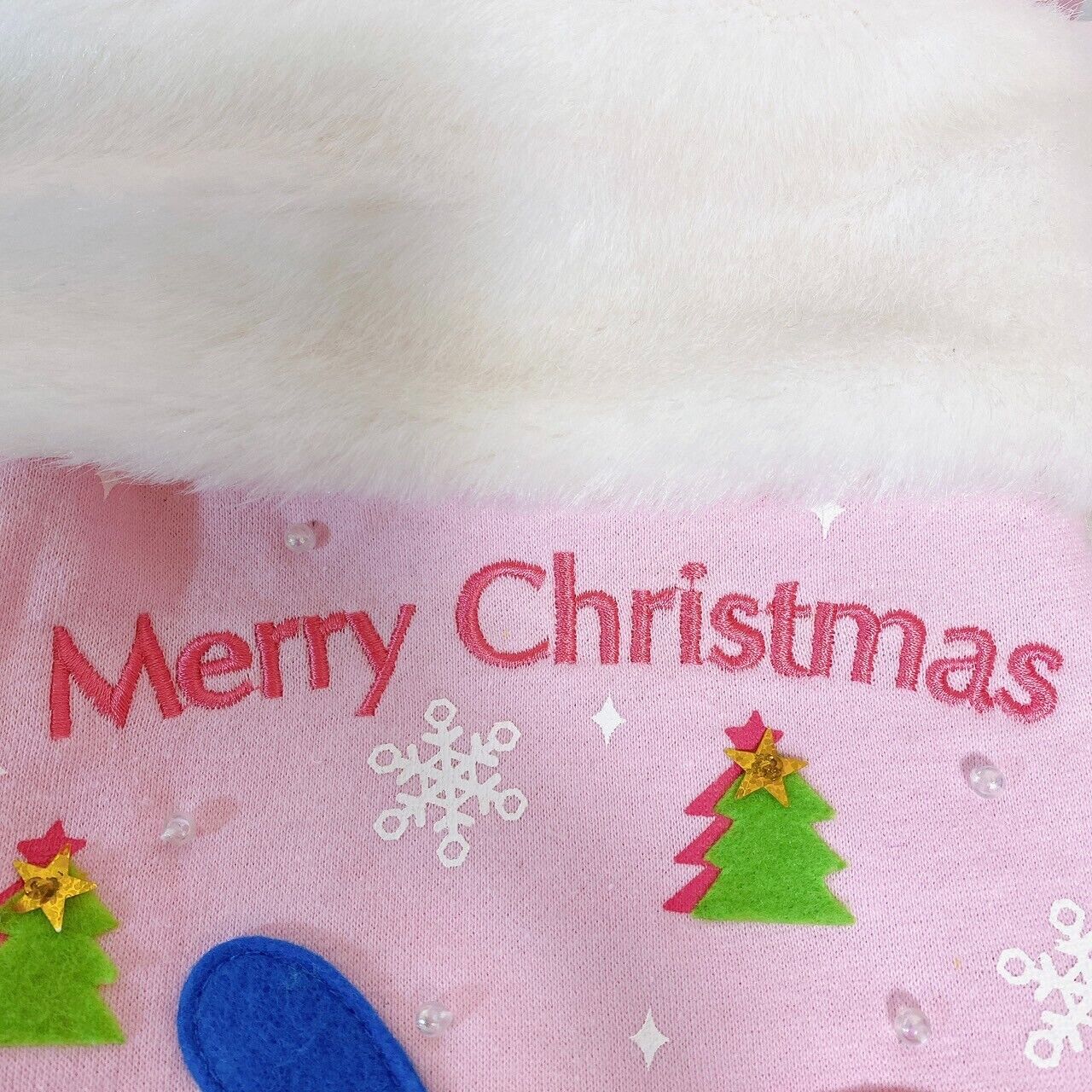 Sanrio Usahana Christmas Boots Socks Merry Xmas Pink Fluffy Rabbit Tree Angel