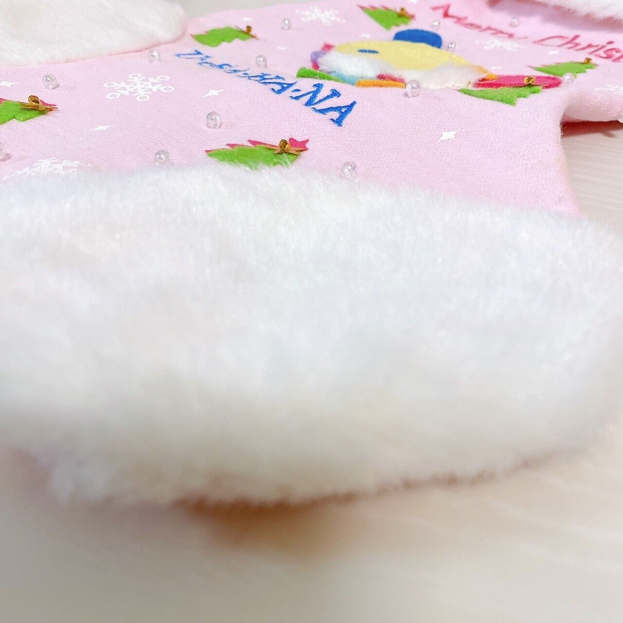 Sanrio Usahana Christmas Boots Socks Merry Xmas Pink Fluffy Rabbit Tree Angel