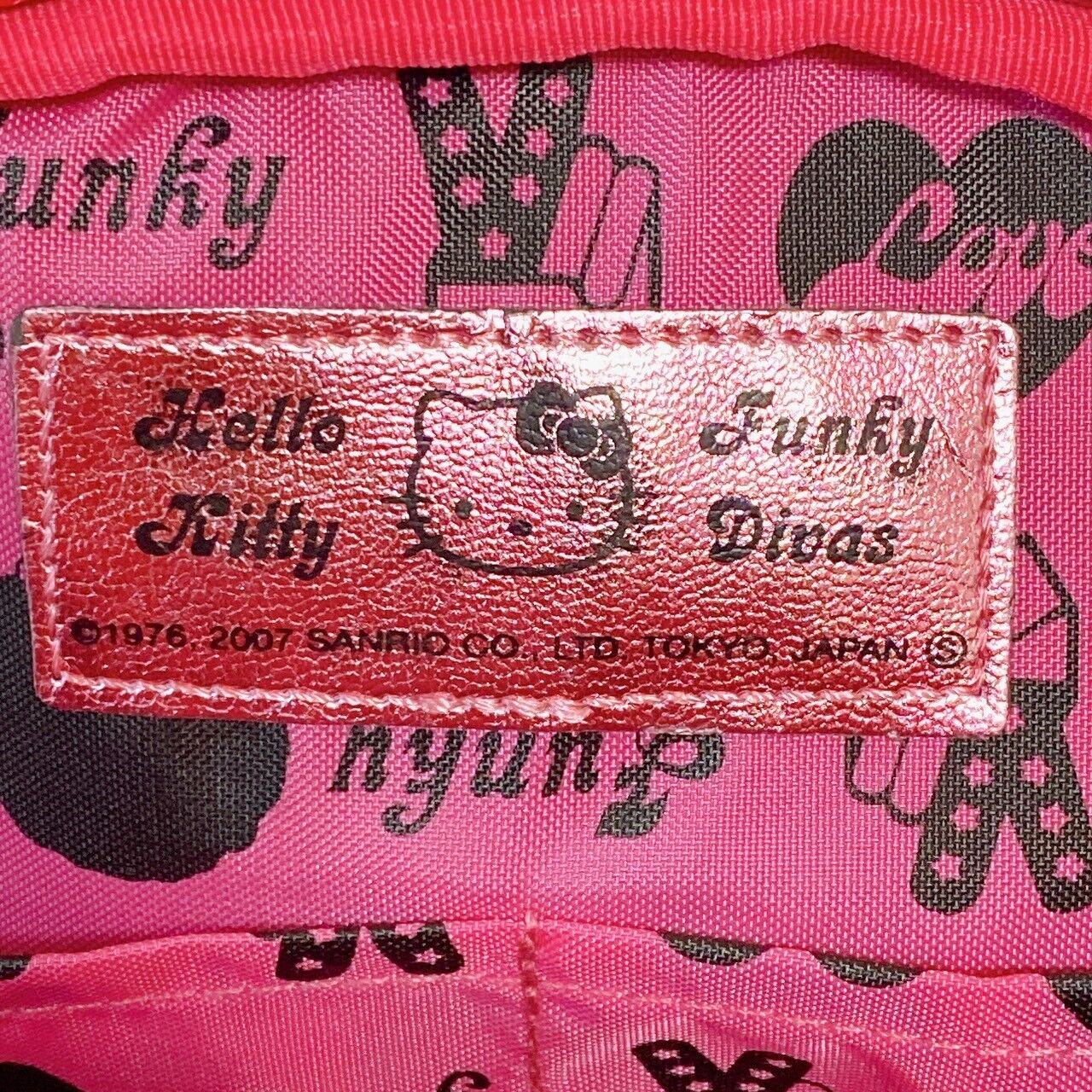 Sanrio Hello Kitty Funky Divas Collaboration Pouch Pink Face Tag Girl Kawaii