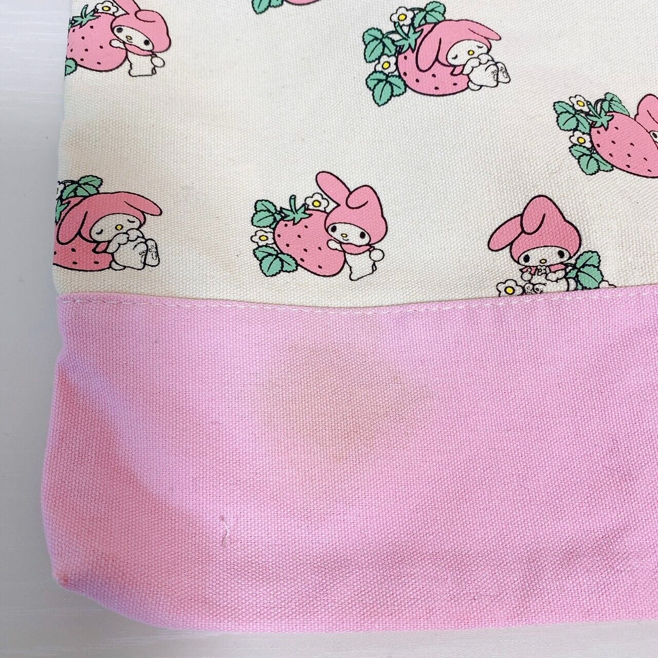 Sanrio My Melody Tote Bag Set 2 Strawberry Rose White Pink Rabbit Ribbon Kawaii