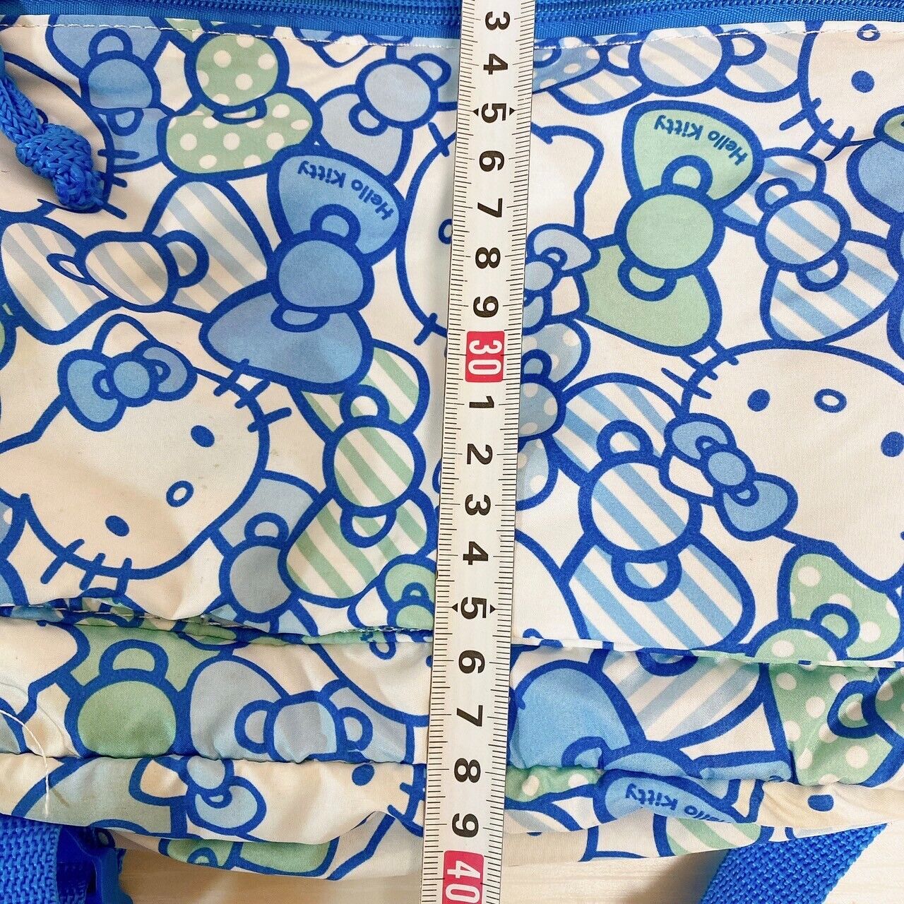 Sanrio Hello Kitty Backpack Rucksack School Bag Blue All-over Pattern Cat Kawaii