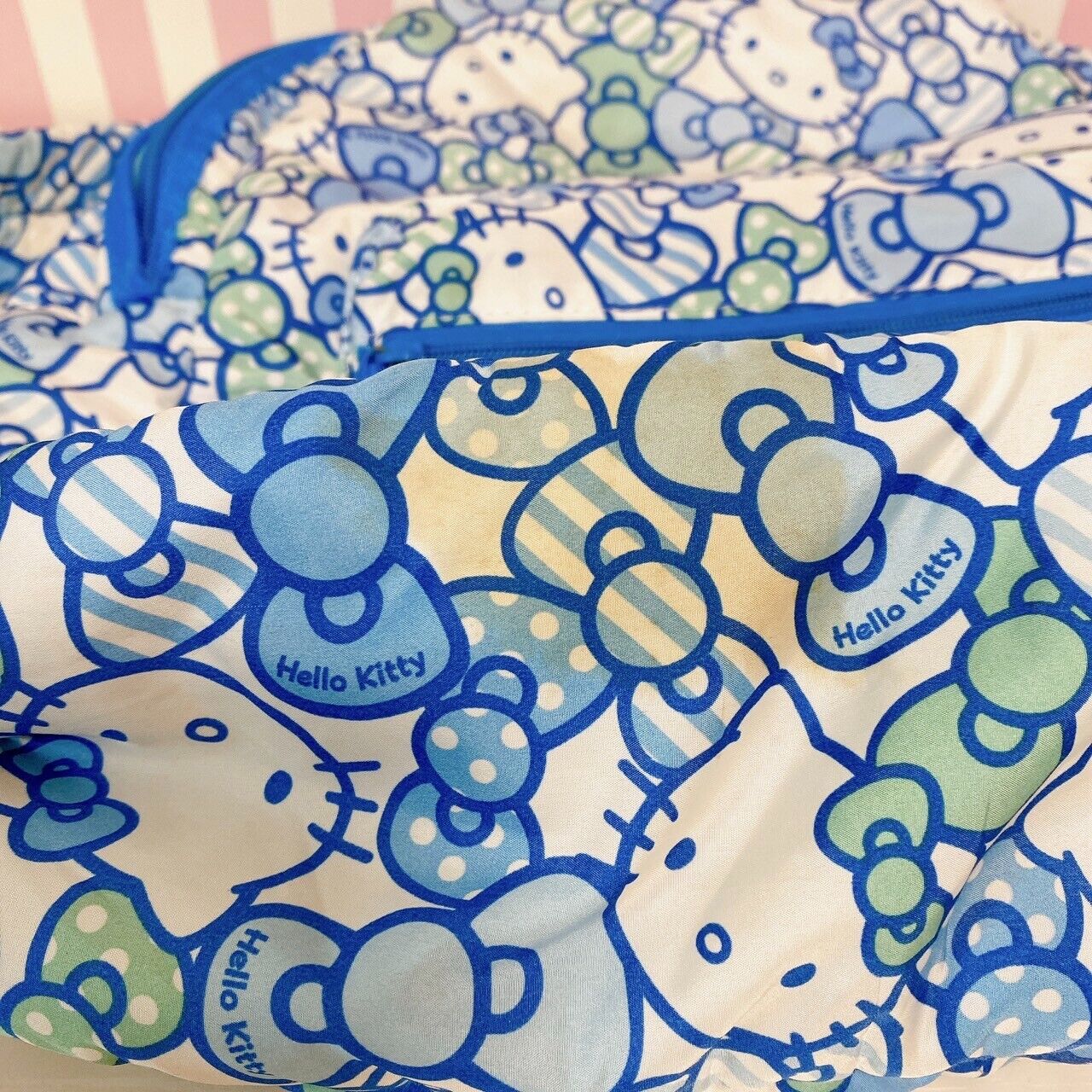 Sanrio Hello Kitty Backpack Rucksack School Bag Blue All-over Pattern Cat Kawaii