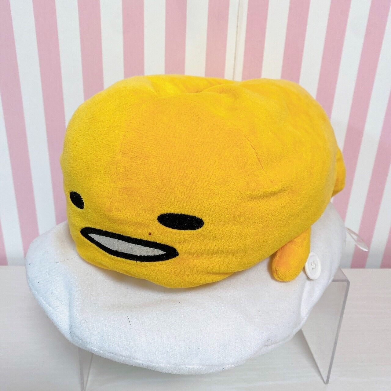 Sanrio Gudetama Tissue Cover Case Plush White Yellow Egg Fluffy Soft Toy Kawaii