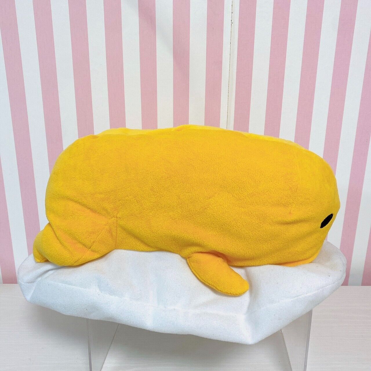 Sanrio Gudetama Tissue Cover Case Plush White Yellow Egg Fluffy Soft Toy Kawaii