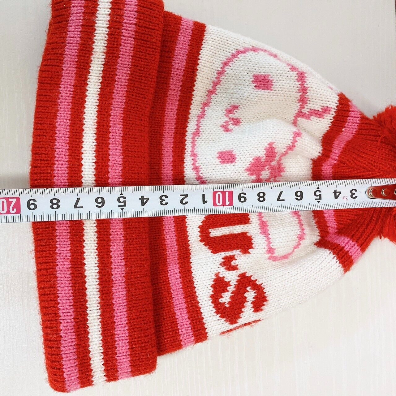 Sanrio Usahana Knit Hat Cap White Red Pink Rabbit Flower Fluffy Winter Kawaii