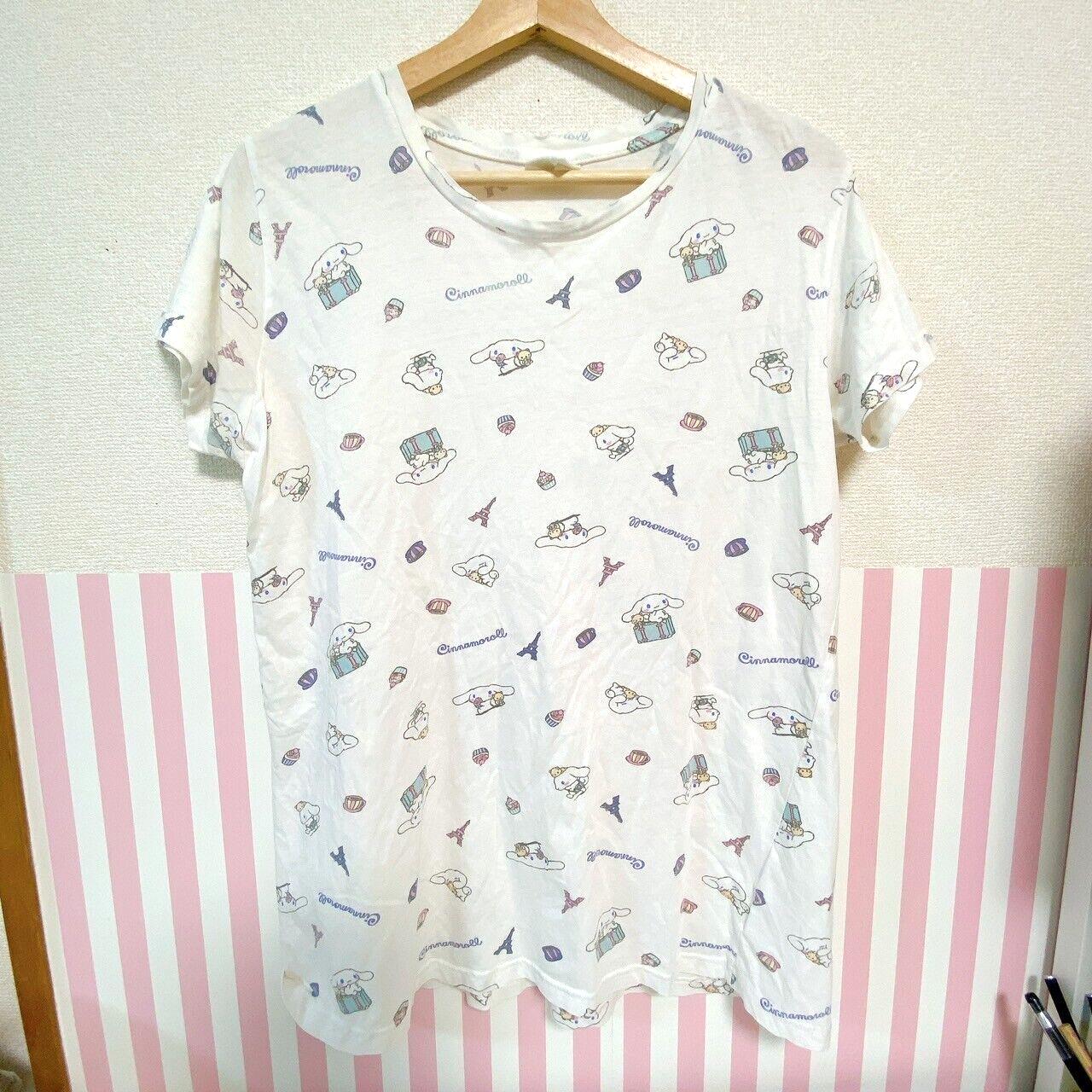 Sanrio Cinnamorol Short Sleeve T-Shirt White All-over Pattern Dog Puppy Clothing