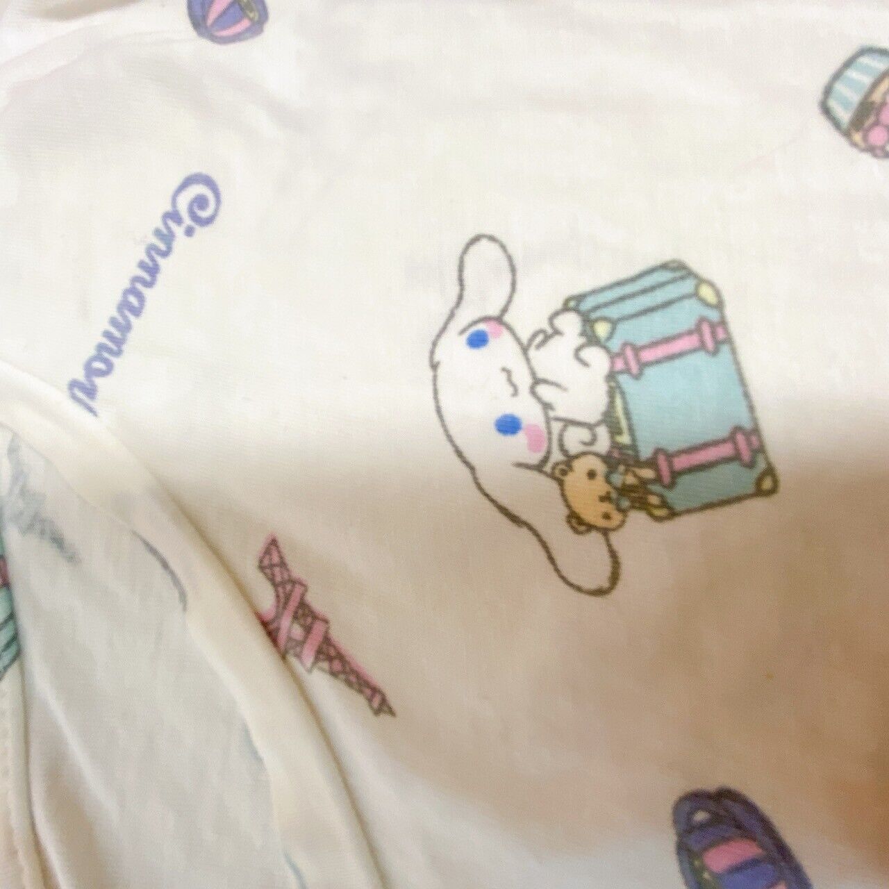 Sanrio Cinnamorol Short Sleeve T-Shirt White All-over Pattern Dog Puppy Clothing