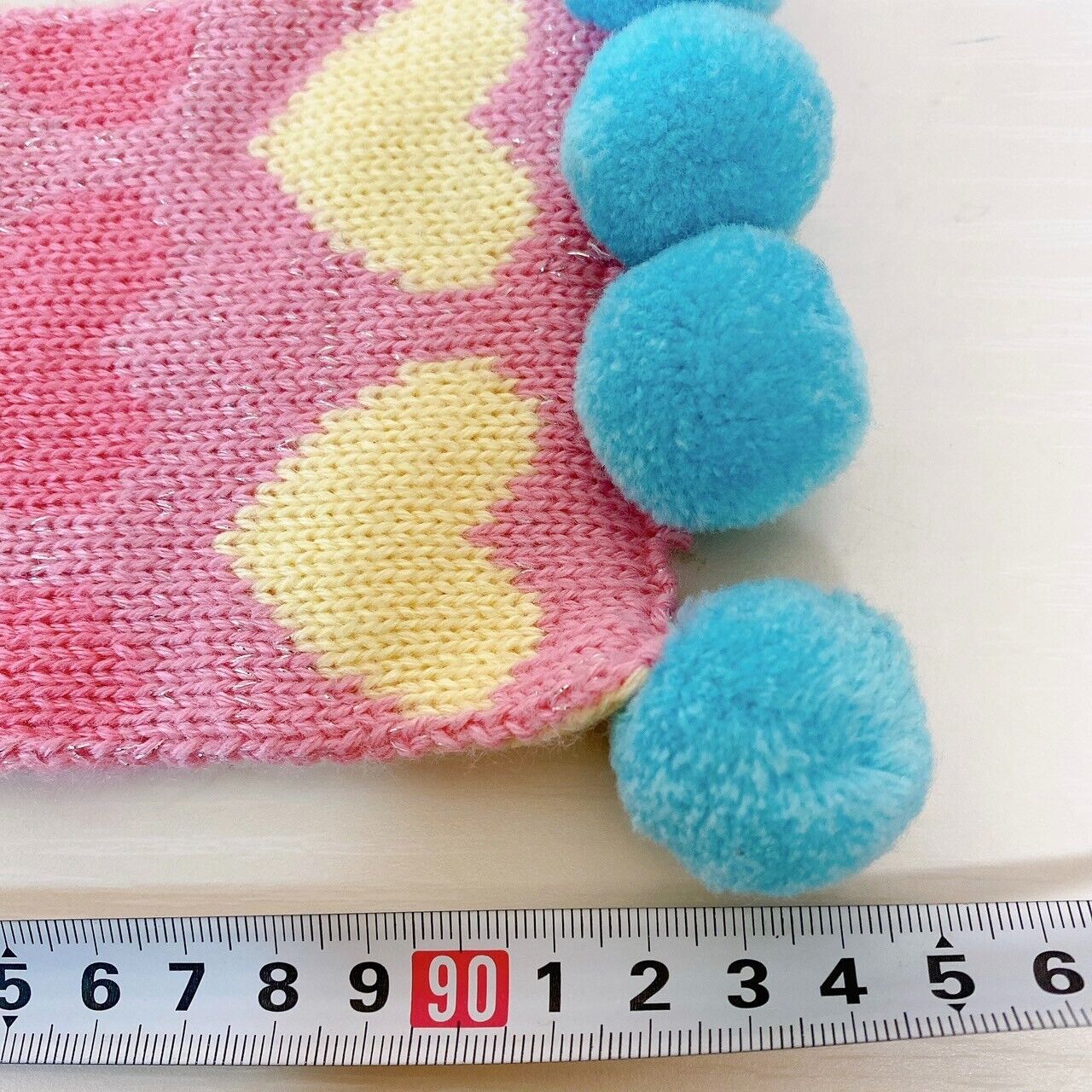 Sanrio Jewelpet Knit Set 3 Hat Cap Muffler Winter Scarf Gloves Pink Blue Heart