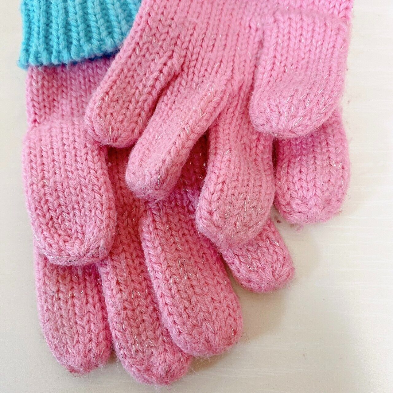 Sanrio Jewelpet Knit Set 3 Hat Cap Muffler Winter Scarf Gloves Pink Blue Heart