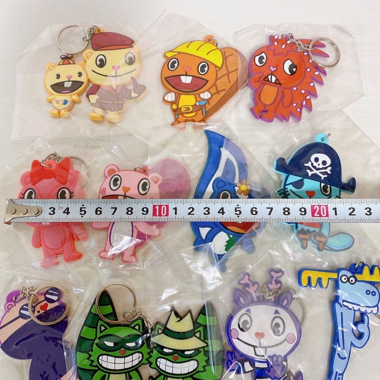 Happy Tree Friends HPF Characters Rubber Mascot Set Key Chain Giggles Petunia