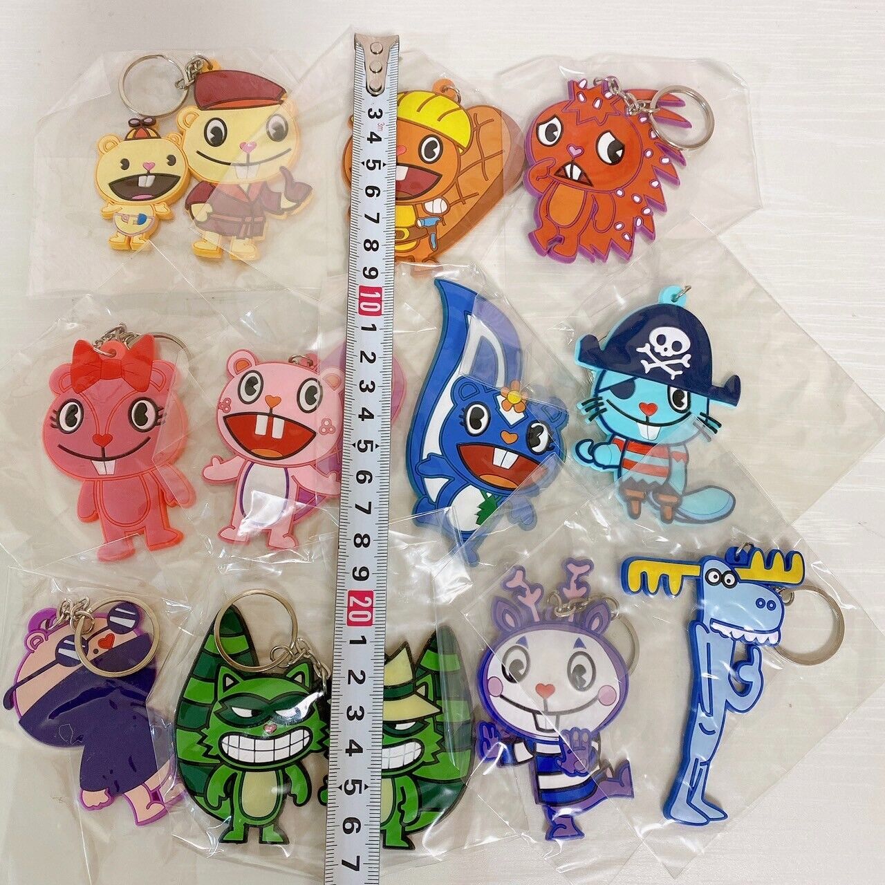 Happy Tree Friends HPF Characters Rubber Mascot Set Key Chain Giggles Petunia