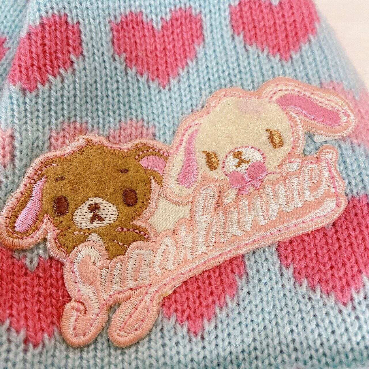 Sanrio Sugar Bunnies Muffler Winter Scarf Knit Hat Cap Set 2 Pink Blue Shirousa