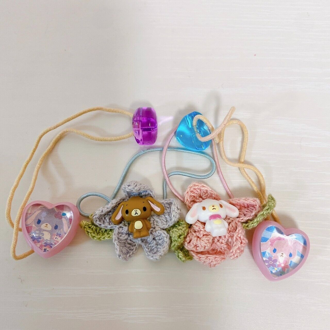 Sanrio Sugar Bunnies Hair Tie Accessory Set 4 Shirousa Kurousa Momousa Blueberry