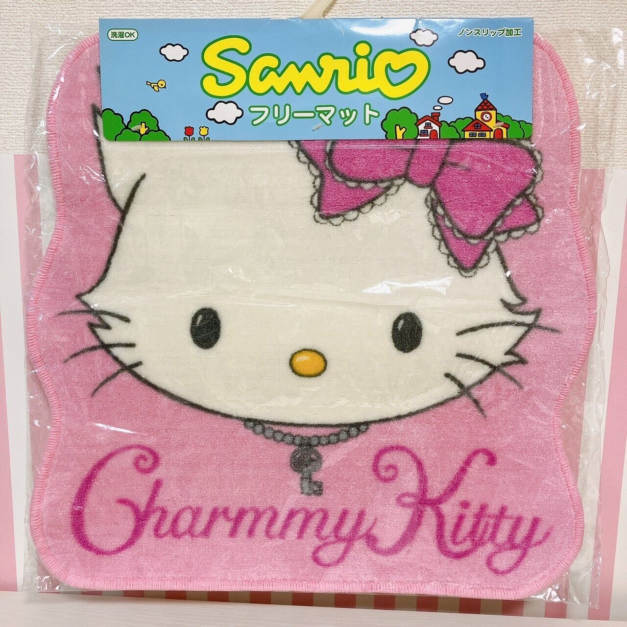 Sanrio Charmmy Charmy Kitty Free Mat Rug Pink Cat Ribbon Fluffy Large Character