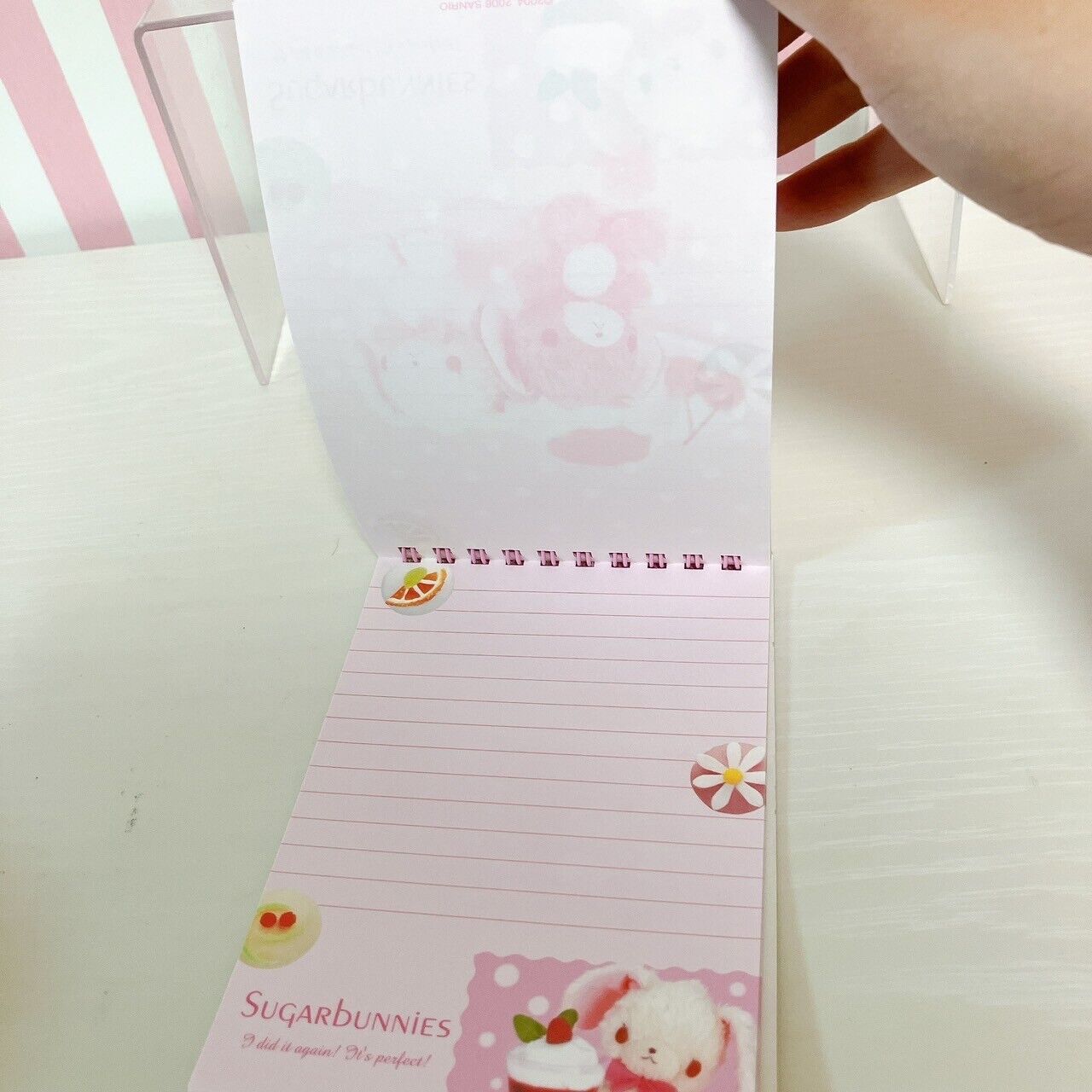 Sanrio Sugar Bunnies Memo Pad Notepad Live Action White Ring Stationery Kawaii