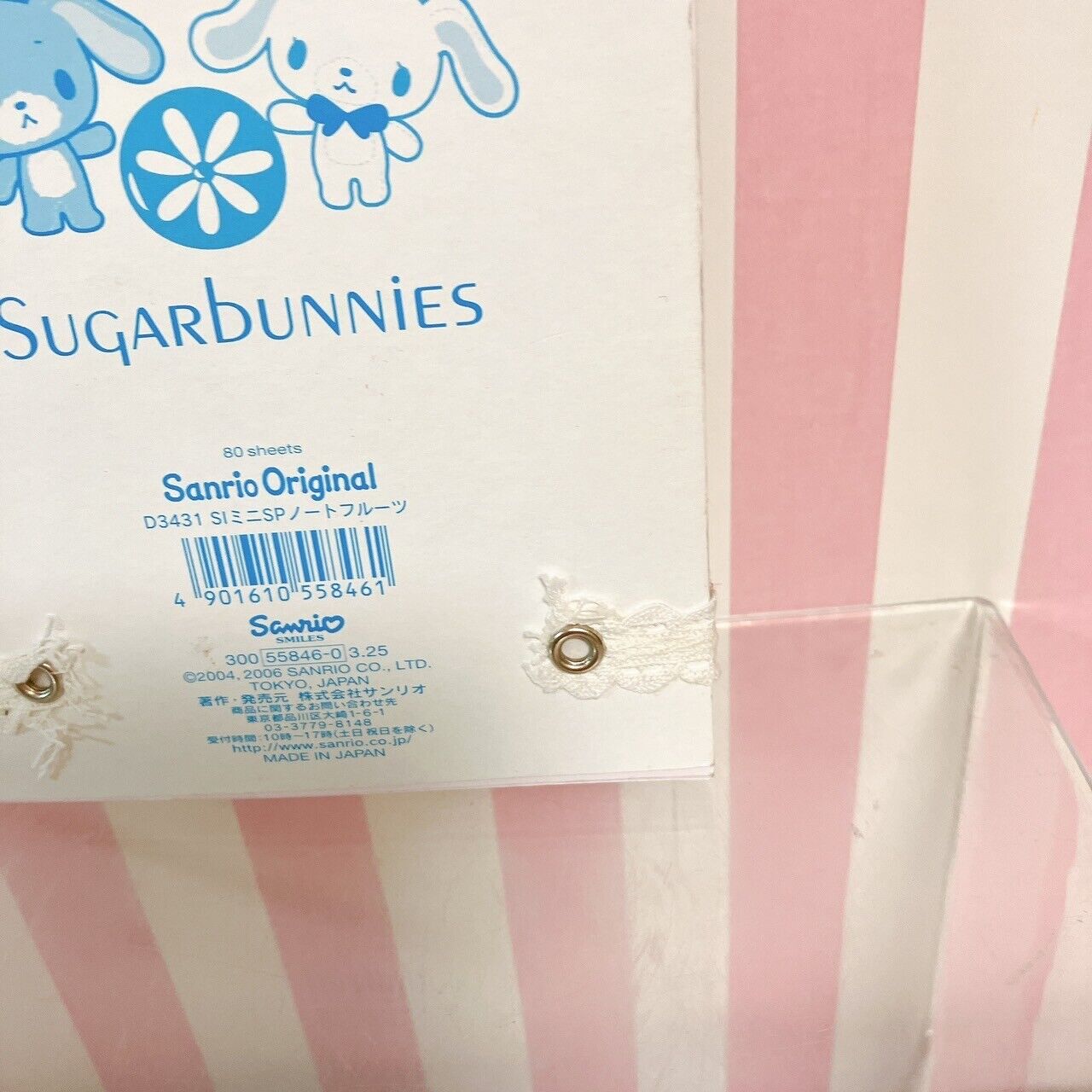 Sanrio Sugar Bunnies Memo Pad Notepad Live Action White Ring Stationery Kawaii