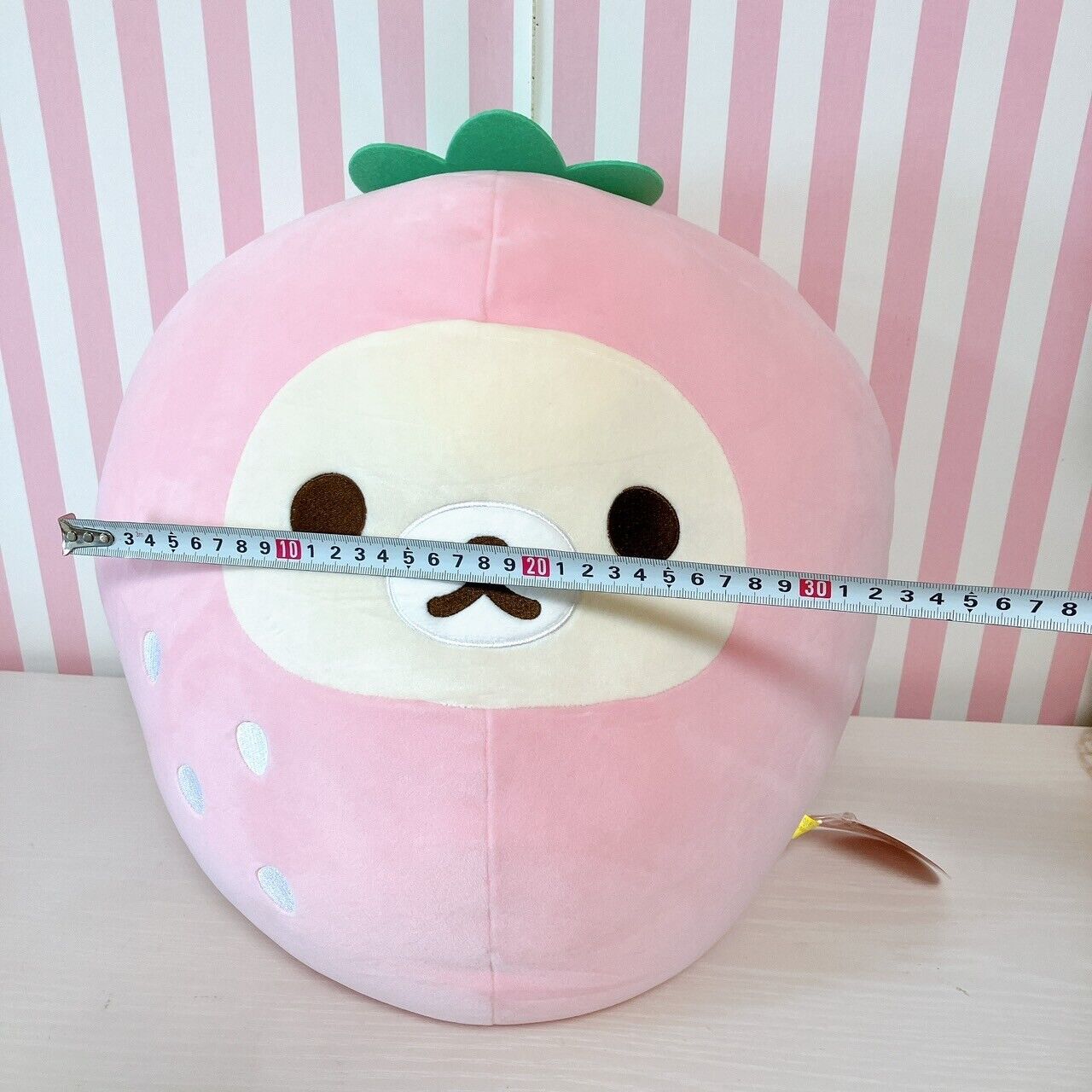 San-x Rilakkuma Korilakkuma Cushion Strawberry Fluffy Pink Costume Kawaii Rare