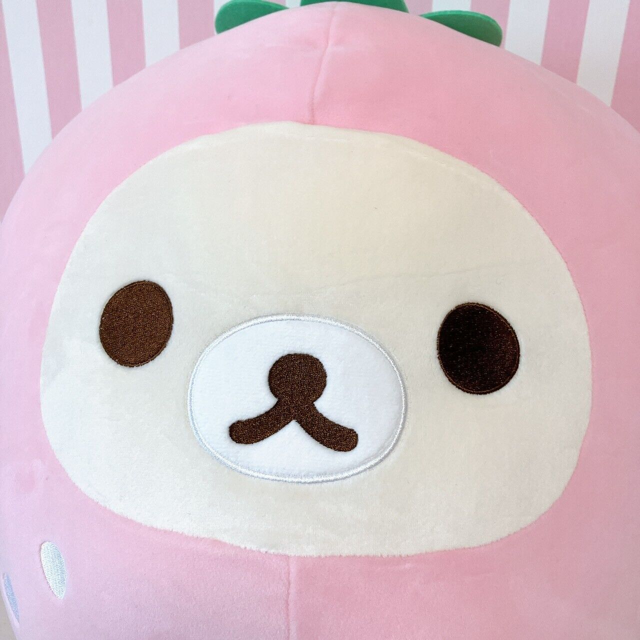 San-x Rilakkuma Korilakkuma Cushion Strawberry Fluffy Pink Costume Kawaii Rare