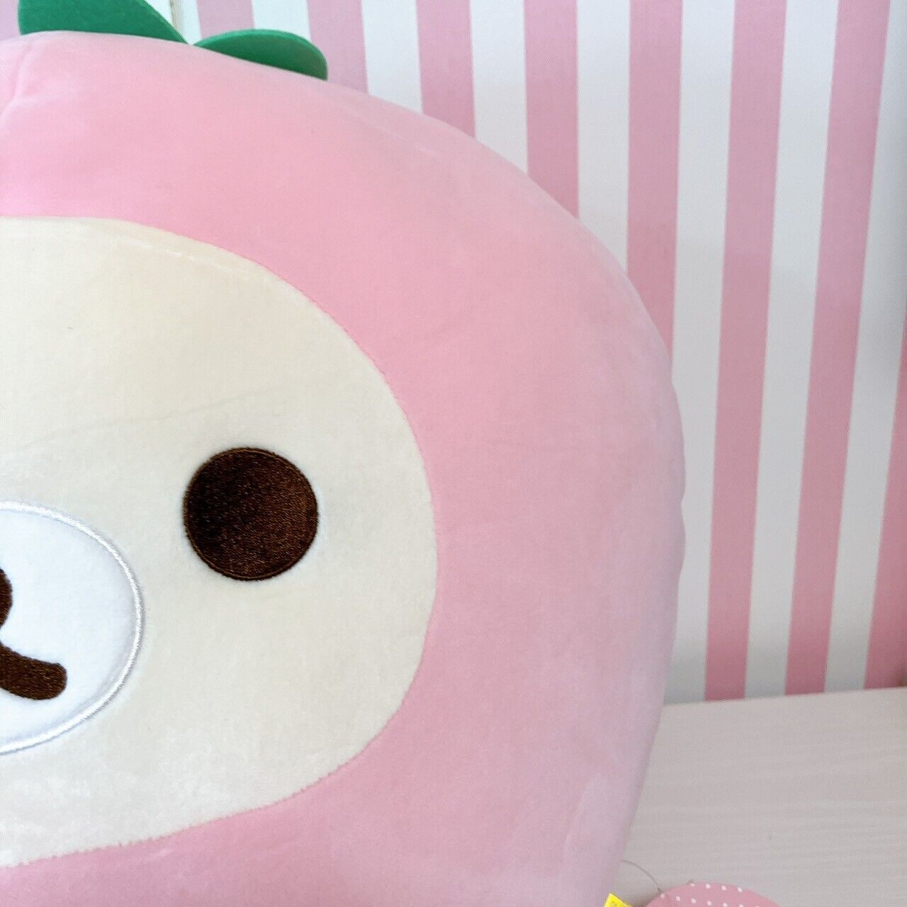 San-x Rilakkuma Korilakkuma Cushion Strawberry Fluffy Pink Costume Kawaii Rare